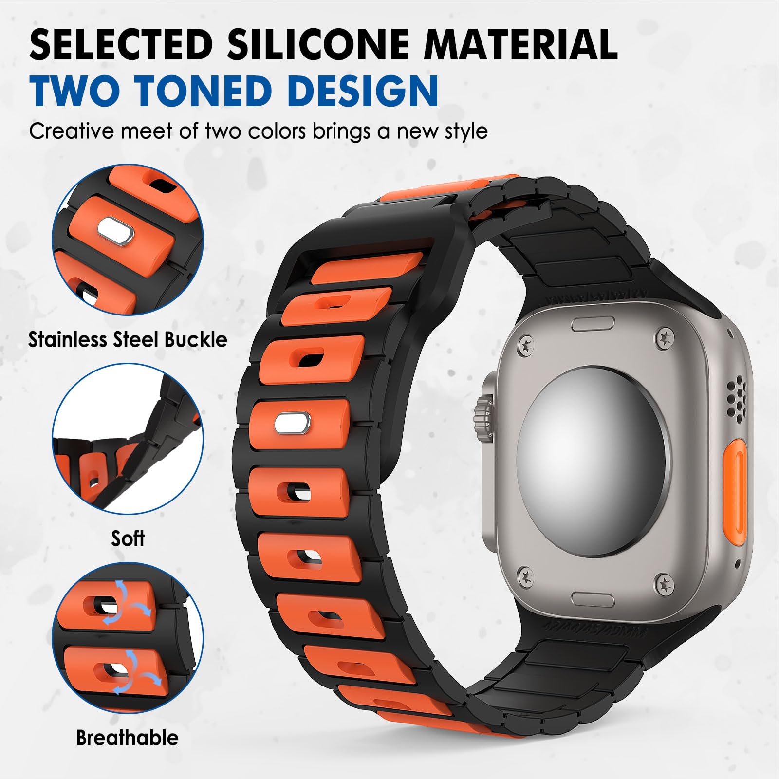 MoKo Cinturino Compatibile con Apple Watch Ultra 2 49mm 46mm 45mm 44mm 42mm per Uomo Donna, Cinturino di Ricambio Sportivi in Silicone per iWatch Apple Watch Serie 10 9 8 7 6 5 SE Ultra 2
