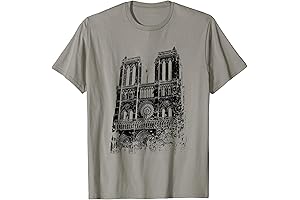 Notre Dame Cathedral in Paris Vintage France I Love Paris Graphic T-Shirt