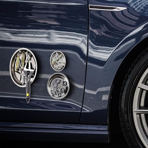 Miniatura 6 de 3 bandejas magnéticas para herramientas con 5 libras, juego de herramientas magnéticas telescópicas, 3 pulgadas, 4 pulgadas, 6 pulgadas, bandeja