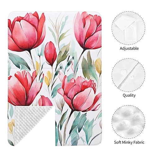Miniatura 7 de Baby Car Seat Canopy Cover for Mom, Soft Breathable Nursing Breastfeeding Covers Multi Use Stroller Sun Shade Newborn Shower GiftWatercolor Tulip
