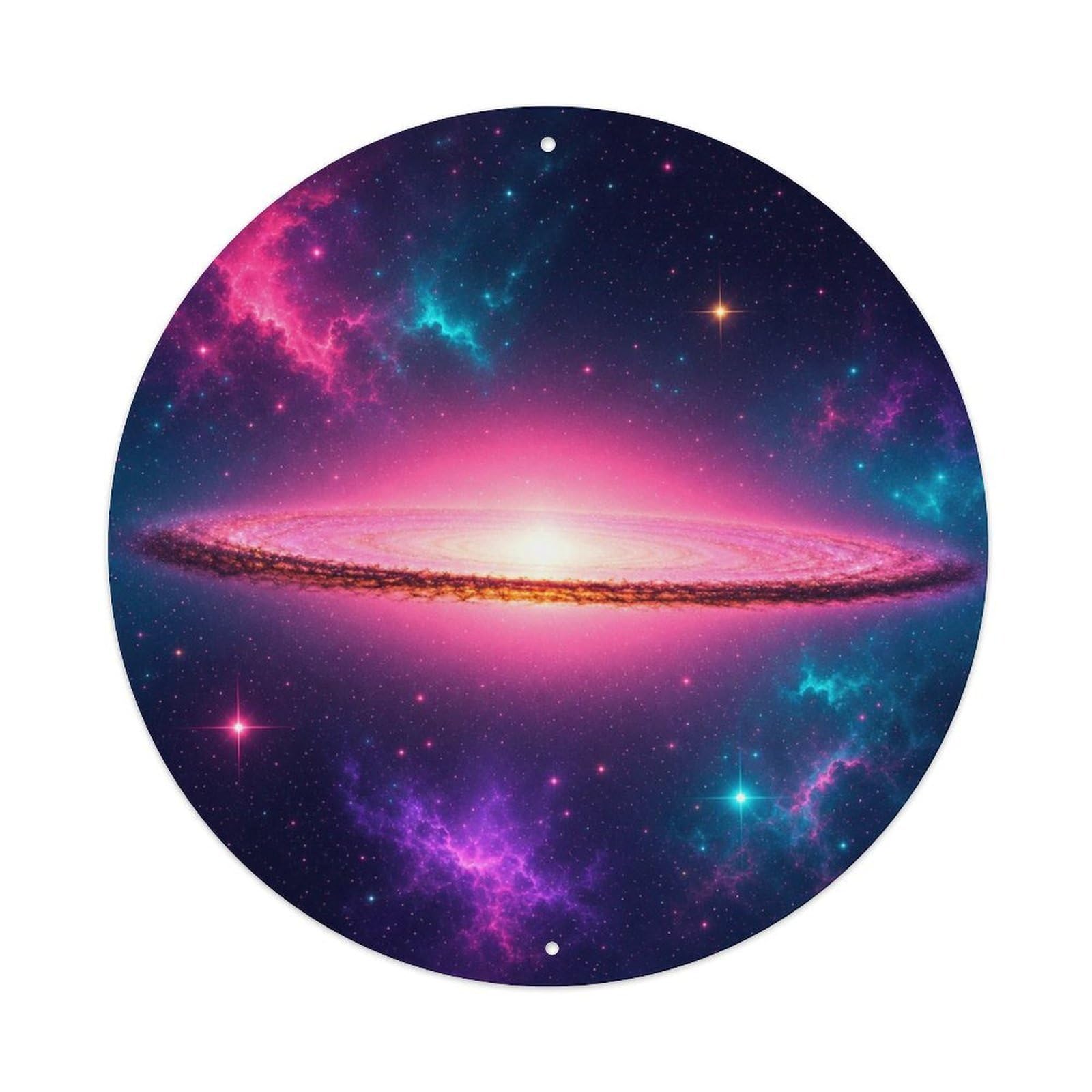 Okngb Style Stellar Messier 104 Sombrero Galaxy Telescope Study Metal Tin Sign Plaque Wall Decor For Cafe, Man Cave, Club Bar, Office, Home Garden Round Metal Poster 8X8inch
