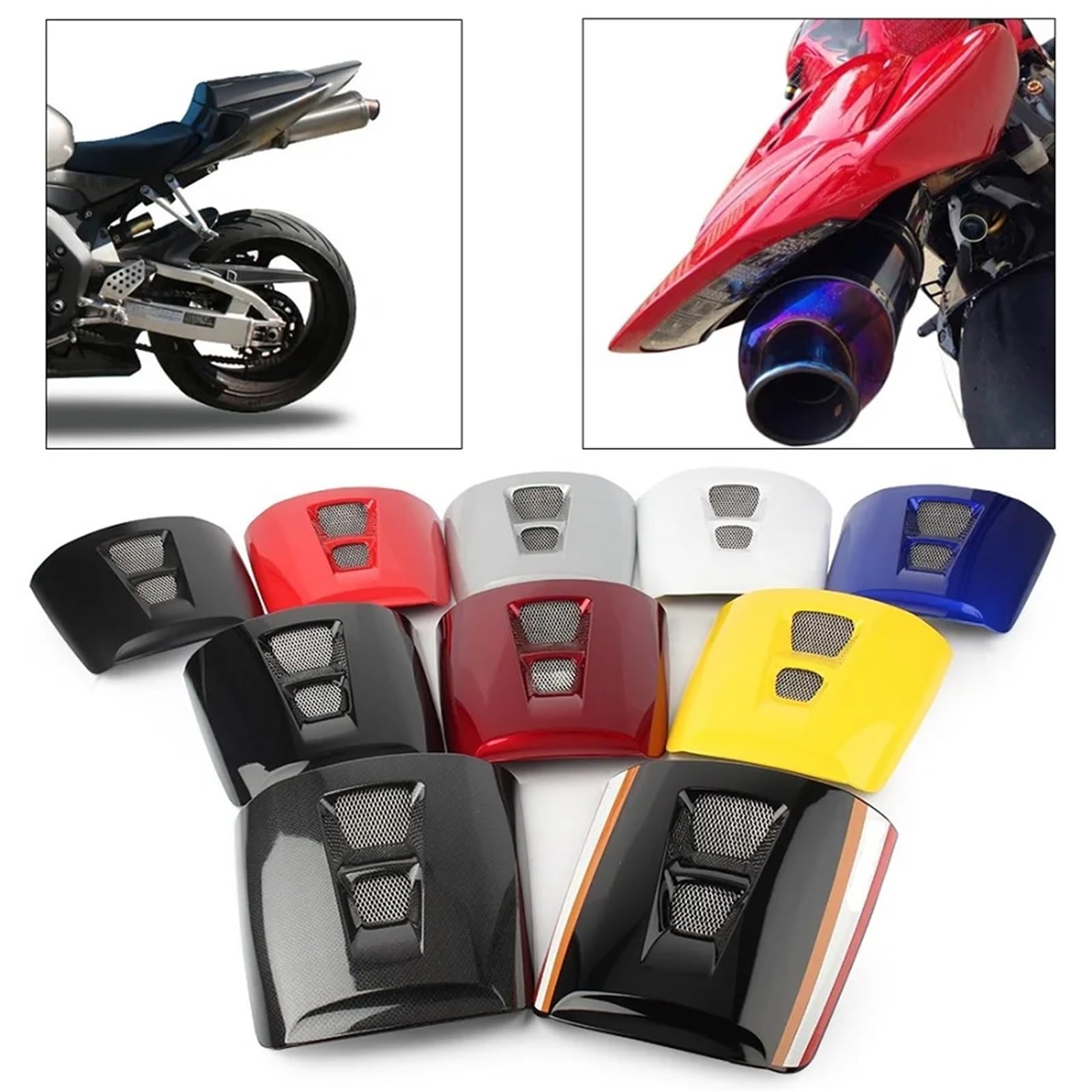 Juego de Carenado Cubierta Trasera para Asiento de Pasajero de Motocicleta, Compatible con Honda CBR1000RR 2004-2007, plástico ABS.(Red)