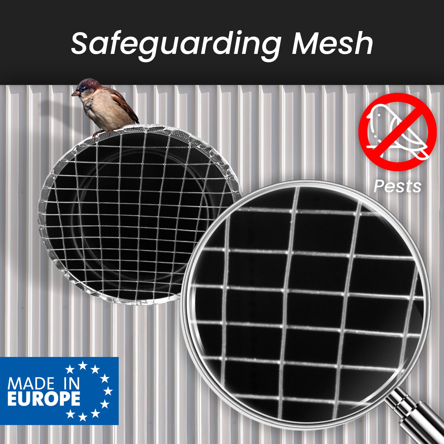 Repa Market Cubierta de ventilación de salida de 4 pulgadas con malla, salida de aire redonda para exteriores con pantalla de acero, tapa de escape de acero galvanizado en ángulo con cubierta de