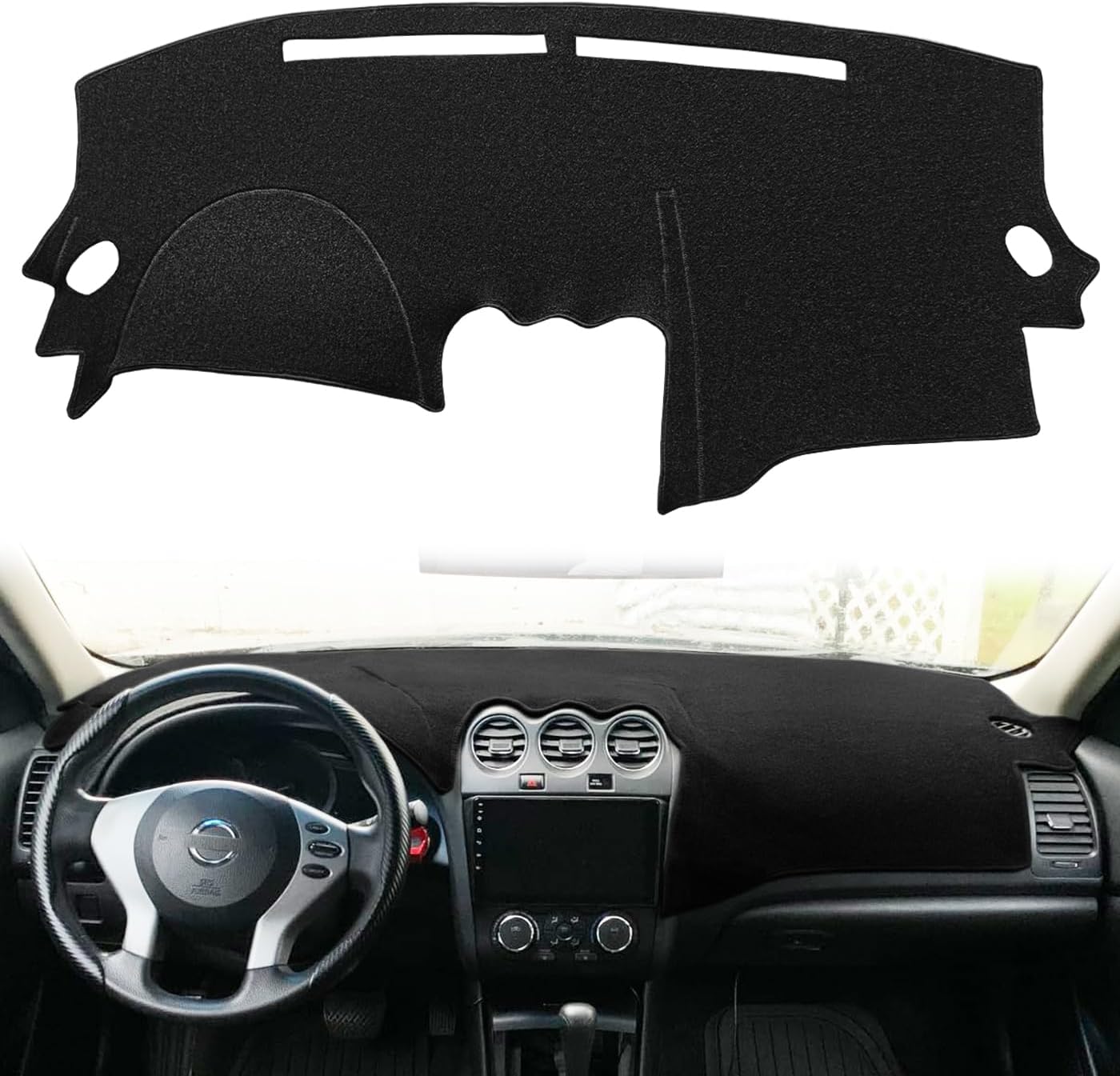Yiz Dashboard Cover Dash Cover Mat Carpet Pad Custom Fit for Nissan Altima 2007 2008 2009 2010 2011 2012, Altima Sedan Coupe 2007-2012 (Black) Y29