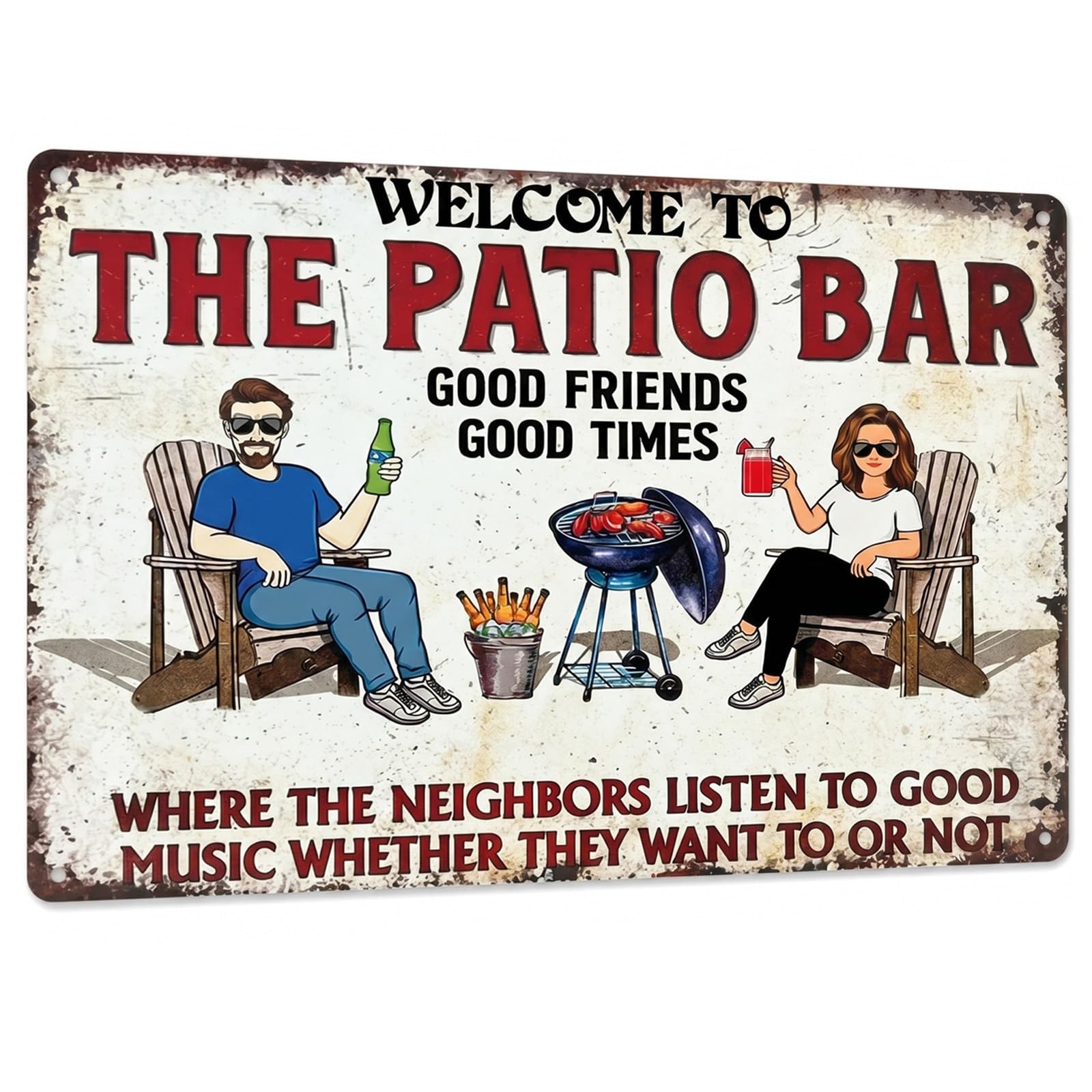 Kemay Funny Vintage Metal Bar Signs for Home Pub & Garden - Retro Outdoor Wall Art Decor for Man Cave, Patio, Backyard & Bar Accessories (8x12 Inch)