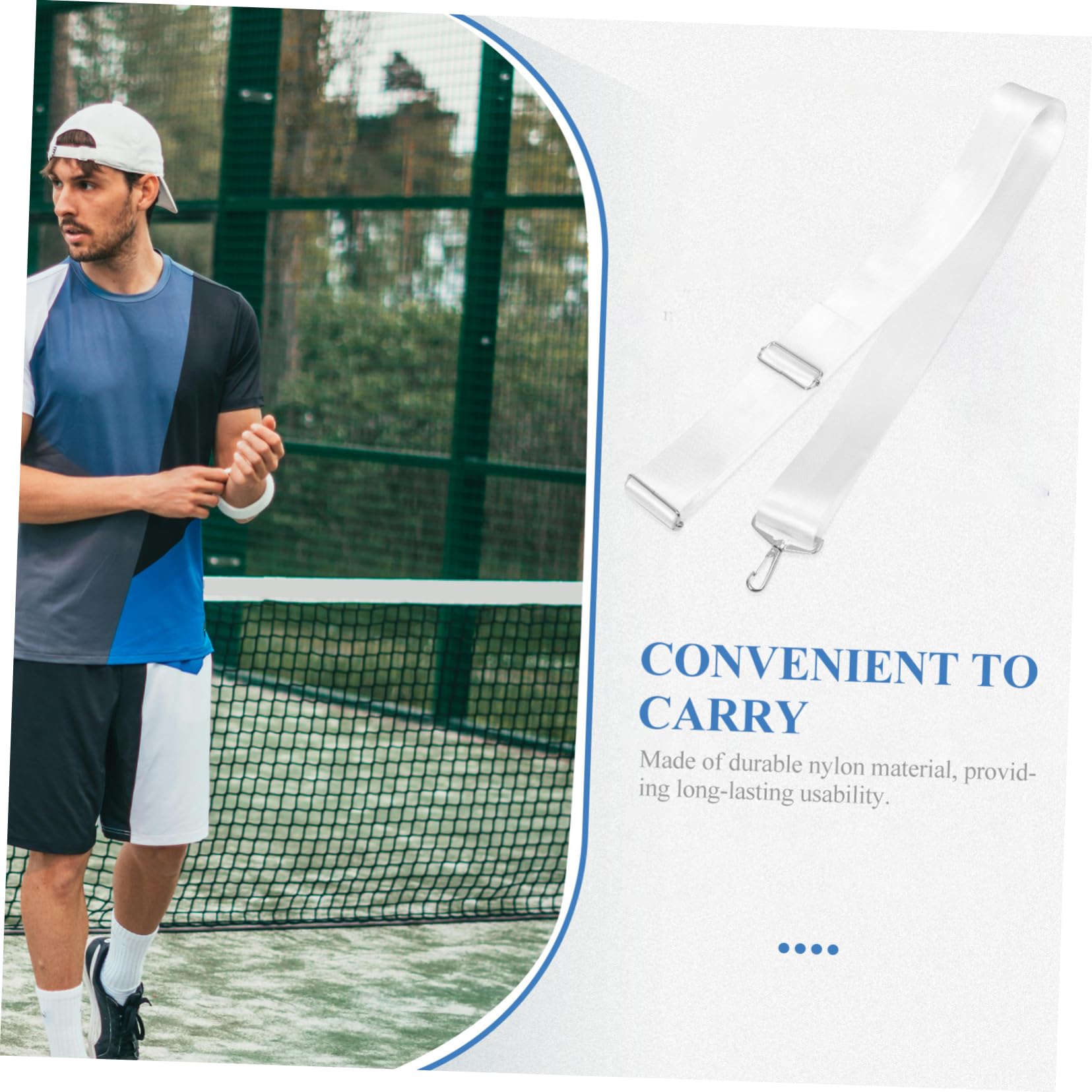 Toddmomy 4 Pezzi Cinghie Regolabili per Rete Tennis Accessori per Tennis Cinghie Centrali per Rete Regolabili e Resistente Facili Installare e Trasportare