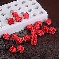 Vista 4 de Fewo 32-Cavity 3D Raspberry Silicone Mold for Fondant Chocolate Candy Gum Paste Polymer Clay Resin Kitchen Baking Sugar Craft Cake Cupcake