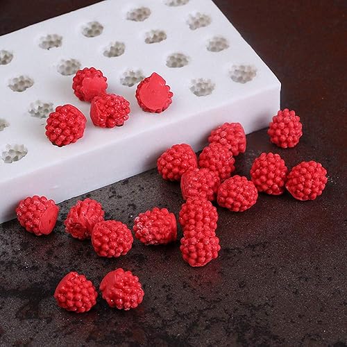 Miniatura 4 de Fewo 32-Cavity 3D Raspberry Silicone Mold for Fondant Chocolate Candy Gum Paste Polymer Clay Resin Kitchen Baking Sugar Craft Cake Cupcake