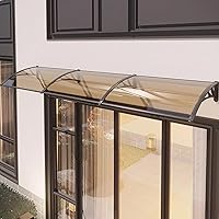 Vista 1 de Toldo moderno de policarbonato marrón para puerta delantera, toldo para ventana de patio, toldo para jardín, porche, toldo arqueado, refugio