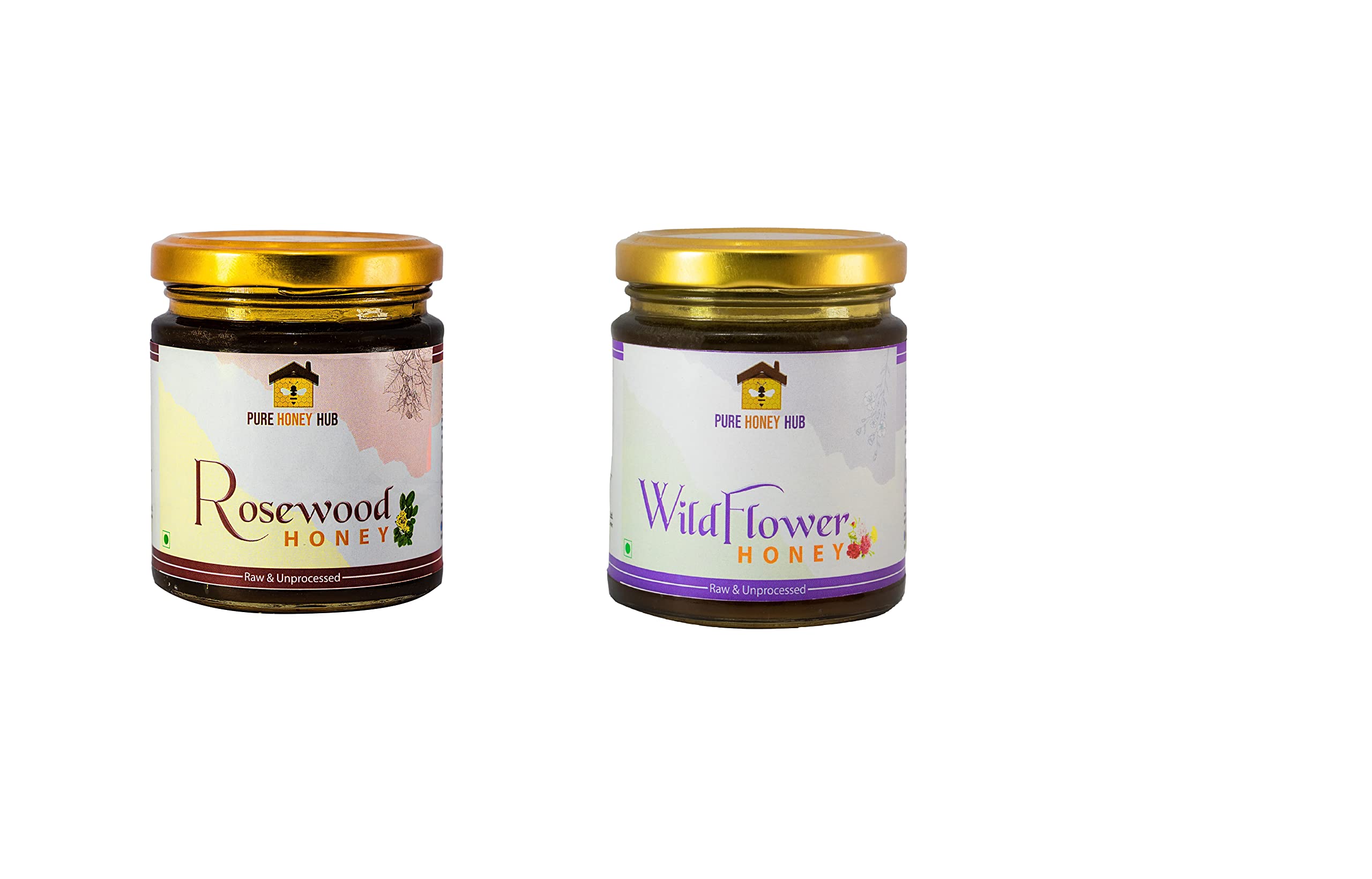 Pure Honey Hub Raw Unprocessed Honey in Glass Jar | 100% Pure Natural Honey, No Sugar Adulteration, Helps in Boost Immunity | Rosewood & Wildflower Honey - 500gm (250gmx2, Pack of 2) (B0C6XWW5LR) Amazon Price History, Amazon Price Tracker