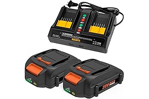 WA3525 20V Replacement Battery and Charger Kit for Worx GT