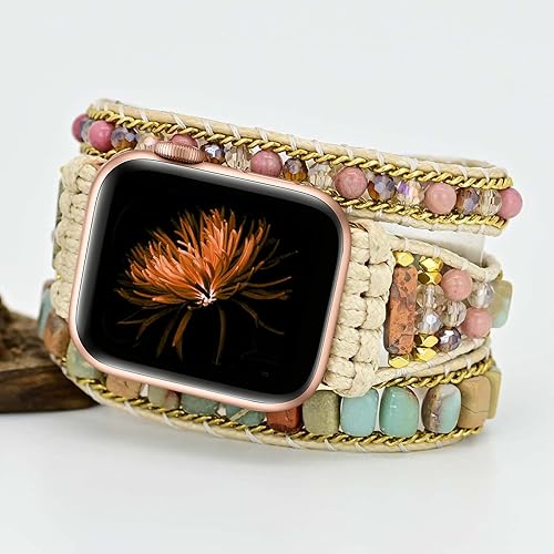 Miniatura 2 de Handmade Boho Watch Band Compatible with Apple Watch 49MM 45MM 44MM 42MM 41MM 40MM 38MM Beaded Wrap Bracelet for iWatch Ultra, Series SE987654321,