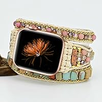 Vista 20 de Handmade Boho Watch Band Compatible with Apple Watch 49MM 45MM 44MM 42MM 41MM 40MM 38MM Beaded Wrap Bracelet for iWatch Ultra, Series
