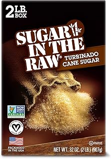 Sugar In The Raw Granulated Turbinado Cane Sugar, Pure Natural Sweetener, Hot & Cold Drinks, Coffee, Cooking, Baking, Vega...