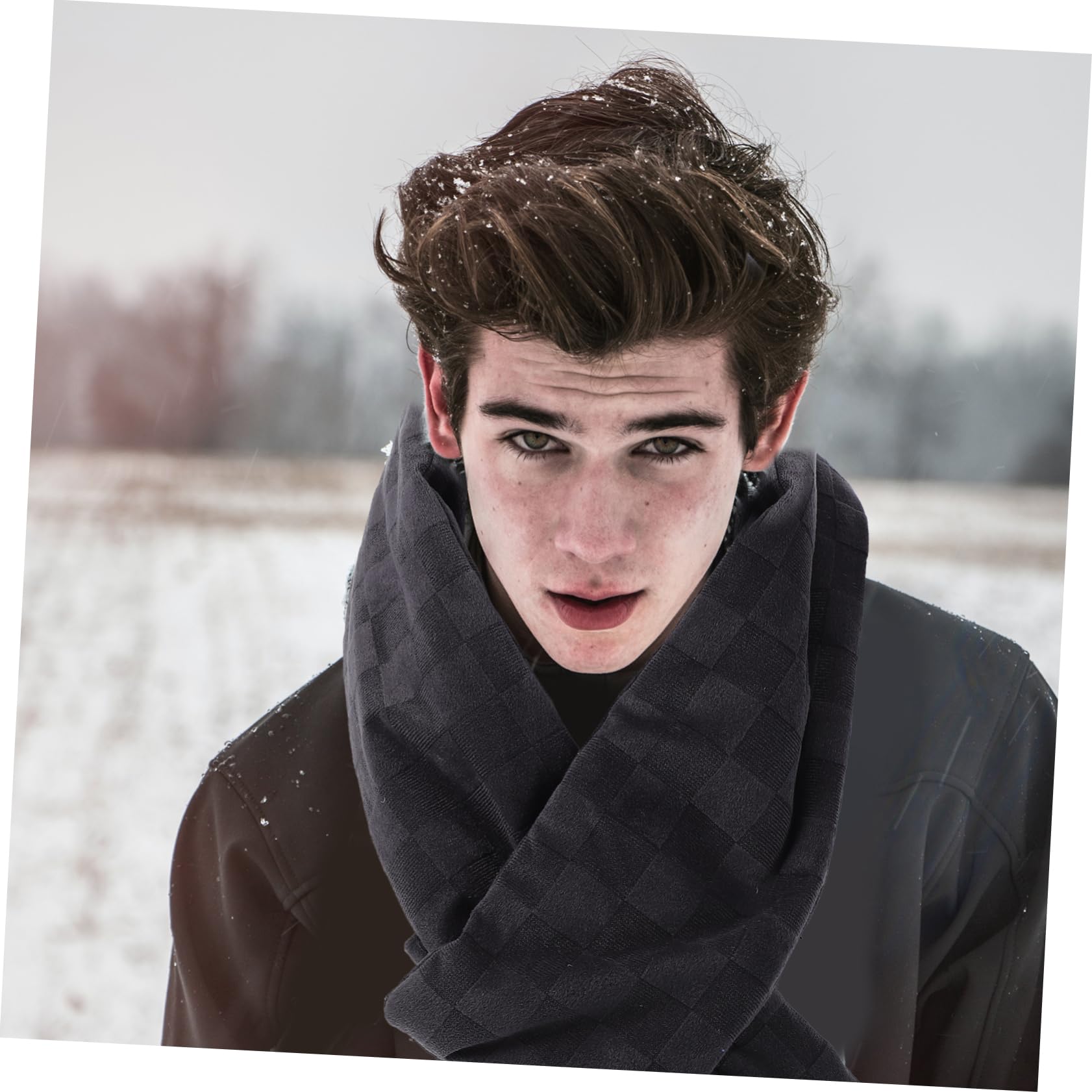 SHERCHPRY Electric Heated Scarf for Men Adjustable Temperature Neck Warmer Soft Blend Winter Wrap Rechargeable for Outdoor Use Cold Weather