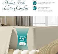 Vista 136 de Carressa Linen Sábana bajera ajustable 100% algodón tamaño King – Sábana bajera de 800 hilos King de algodón, lujosamente suave, refrescante