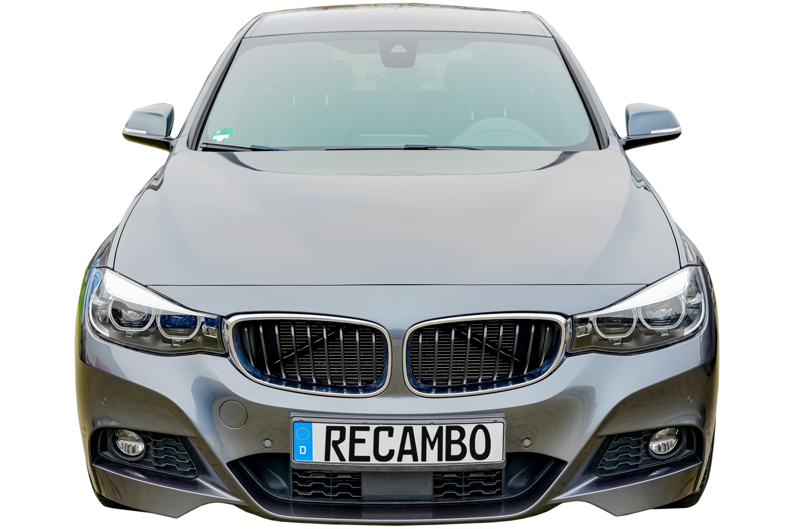 RECAMBO Kühlergrill-Zierleisten Schwarz matt - sportliche V-Streben zum Aufstecken - hochwertiges Tuning-Zubehör aus ABS - passend für BMW 3er G20 G21 G28 | Schwarz