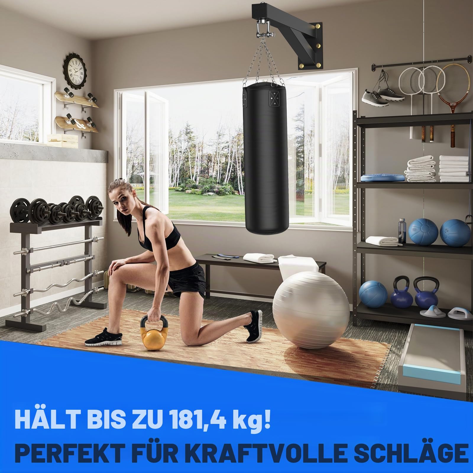 IMAYCC Boxsack-Halterung, robuste Wandhalterung, Boxsack-Ständer für Zuhause oder Fitnessstudio, für Kickboxsack, Muay Thai Bag usw