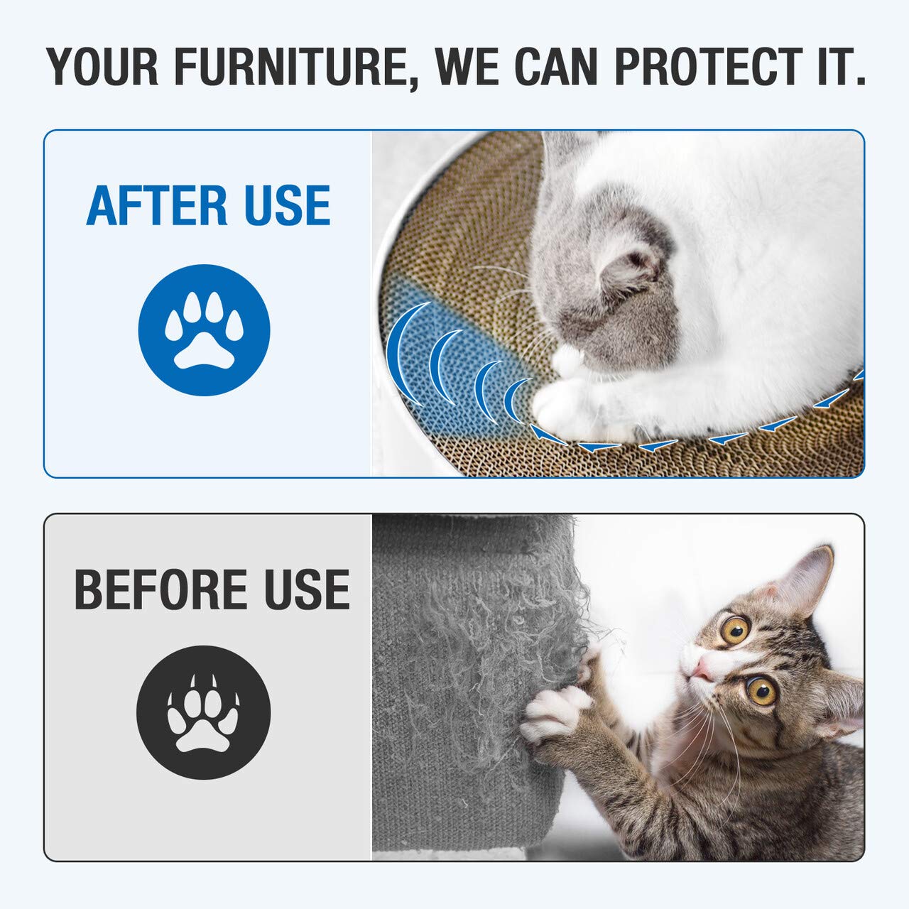 Katzenkratzer, Katzenkratzer aus Karton für Indoor Katzen Runde Kratzmatte für kleine und mittelgroße Katzen