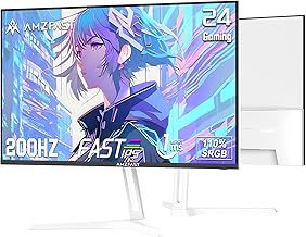 24 Inch Gaming Monitor 200Hz FHD 1080p Fast IPS Computer Monitor, 110% sRGB 1ms HDR Support Adaptive Sync, Eye Care VESA Mount HDMI 2.0 | Display Port 1.4 White Monitor, G24X1W
