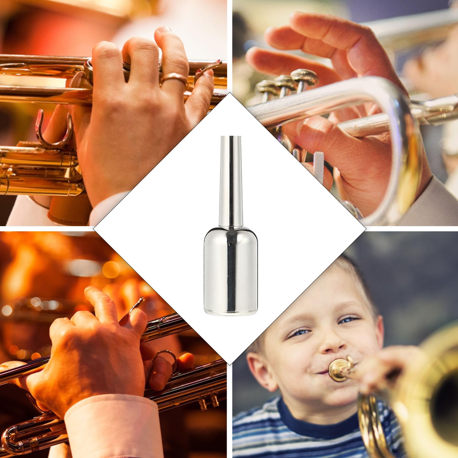 Versilbertes Trompetenmundstück Größe 3c für Trompete Schwer und Leicht zu Reinigen Glatte Oberfläche als Geschenk für Musikliebhaber