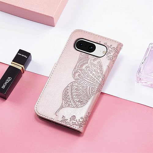 Miniatura 4 de COTDINFOR Funda tipo cartera para Google Pixel 8 con purpurina de cristal brillante con soporte para tarjetas, funda de cuero con tapa para