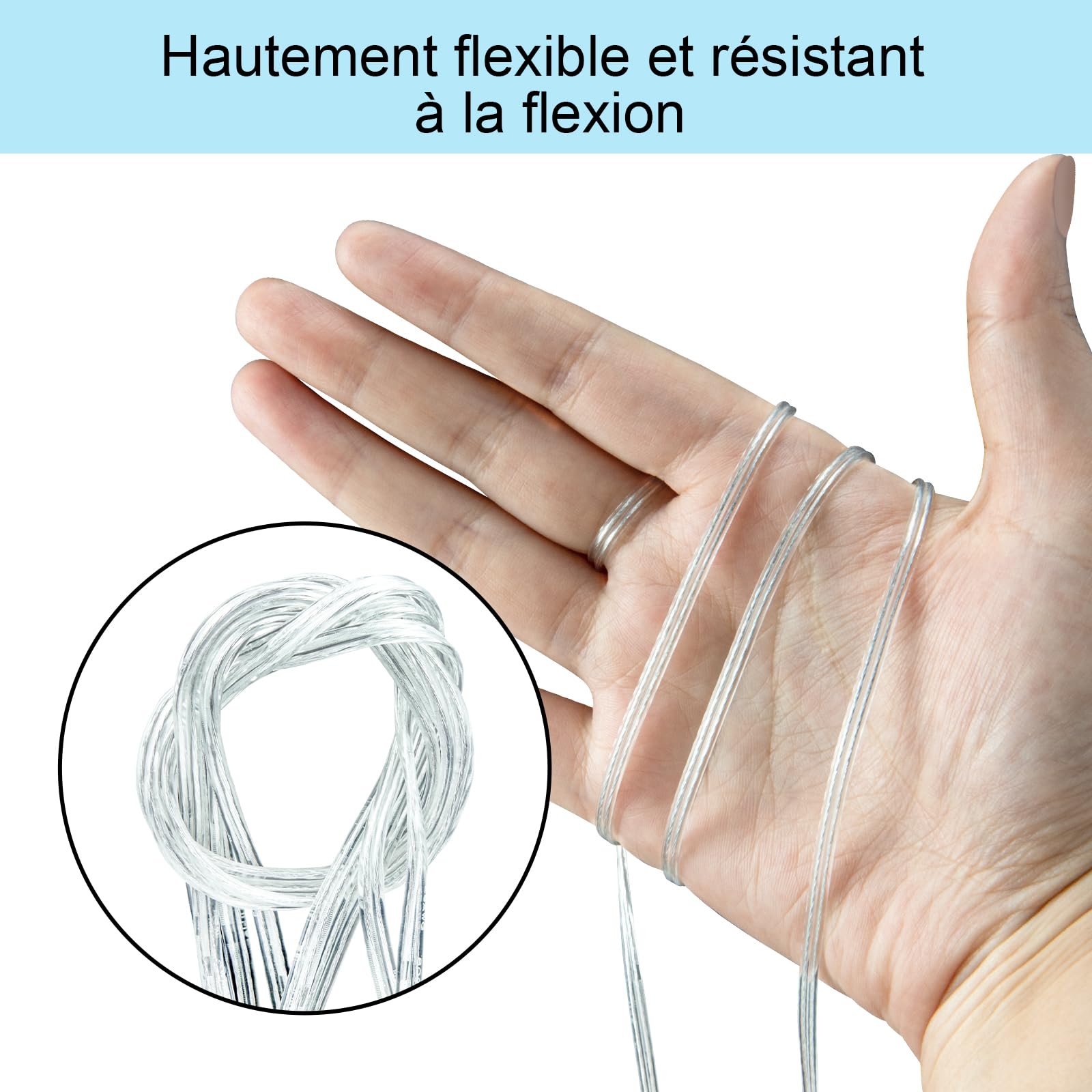 Câble Électrique Transparent 10m 28AWG 2 Fils 0.7A - PVC Souple Haute Transparence 1,6x3,2mm Pour Projets DIY, Bandes LED Et Réparations