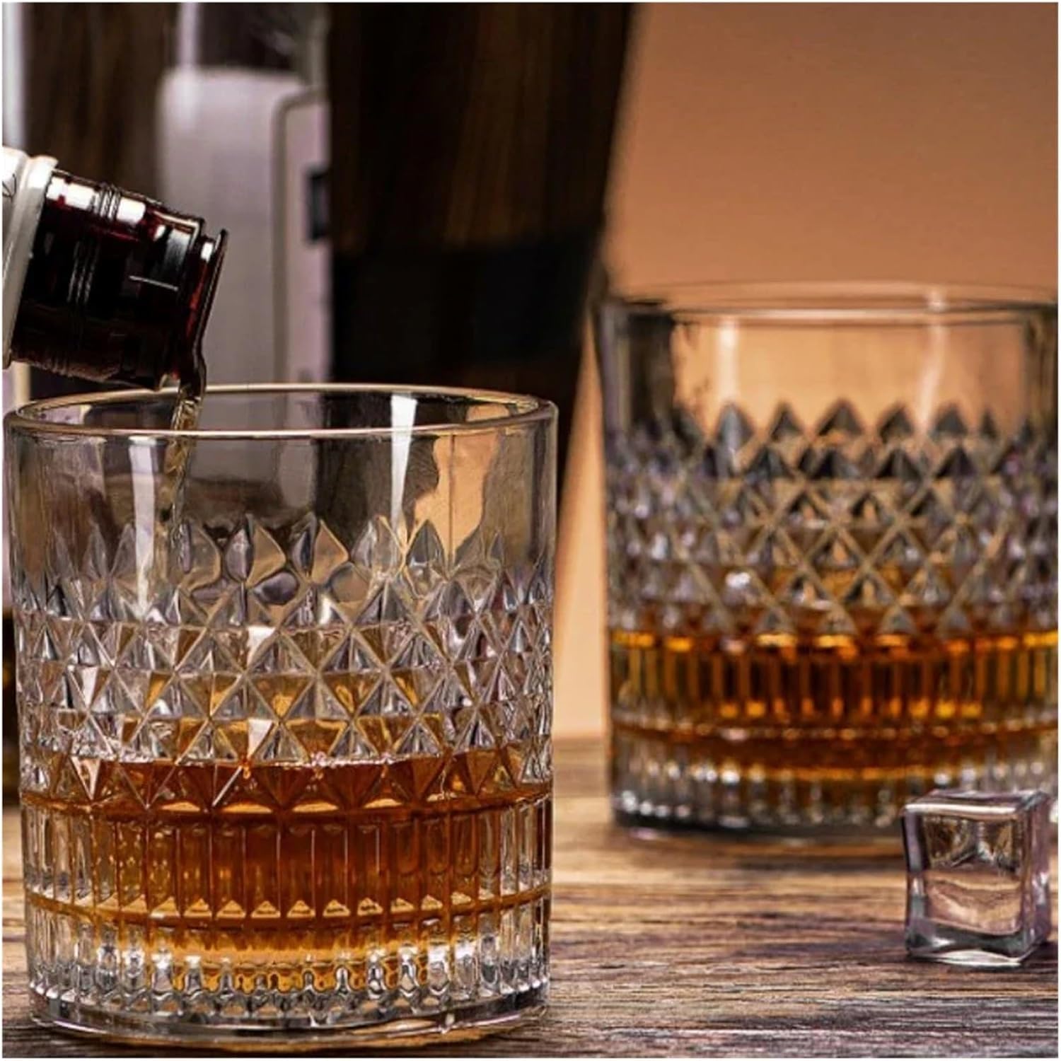 Glas 1/2/3/4 Stücke Tassen 335 Ml Transparent Whisky Tasse for Party/Home/Bar Kristall Glas Wein Becher Bier(4pcs)