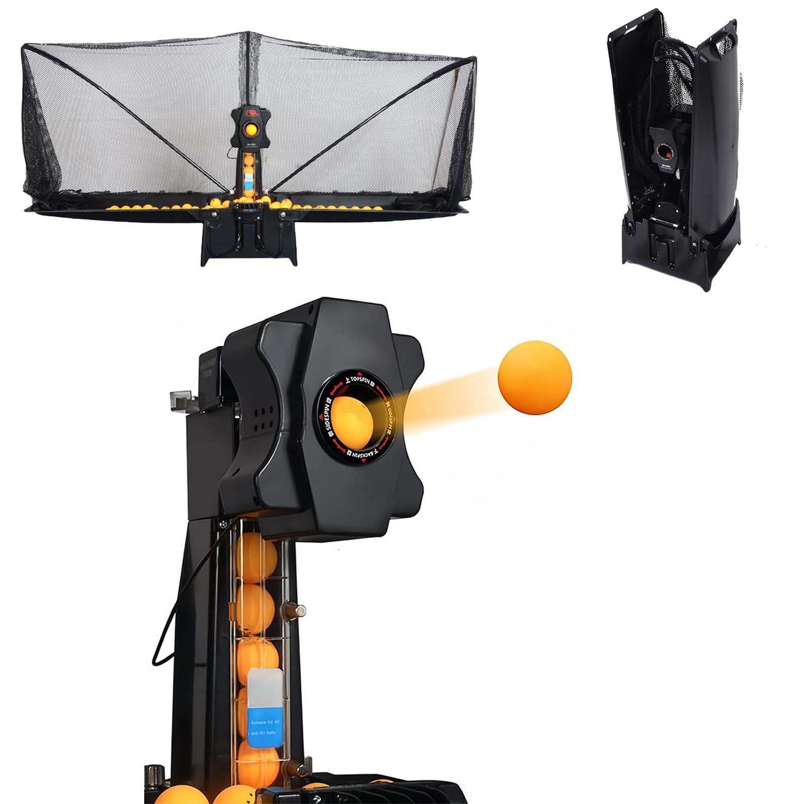 FRANREADER Table Tennis Robot Ping Pong Ball Machine S6-PRO Automatic Ping Pong Robot Trainer Table Tennis Robot Machine with Net