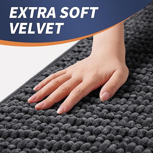 Miniatura 3 de Alfombras de baño antideslizantes y lavables, tapetes de baño de goma para baño, secado rápido, súper absorbentes, ultrafinos, pequeños tapetes de