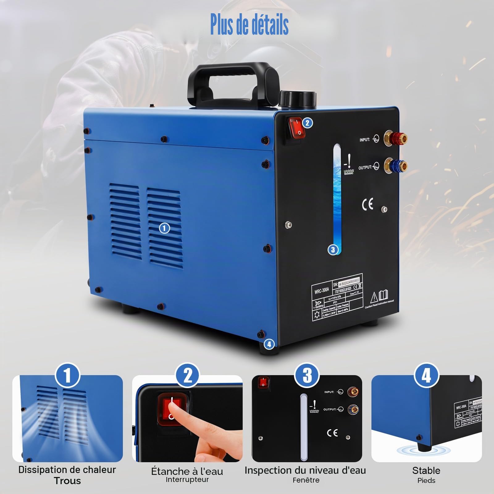 Kit de refroidissement à eau, 10 l, 370 W, TIG MIG Welder, refroidisseur d'eau CO2, machine à souder industrielle, machine à souder TIG, machine à refroidissement à eau circulaire
