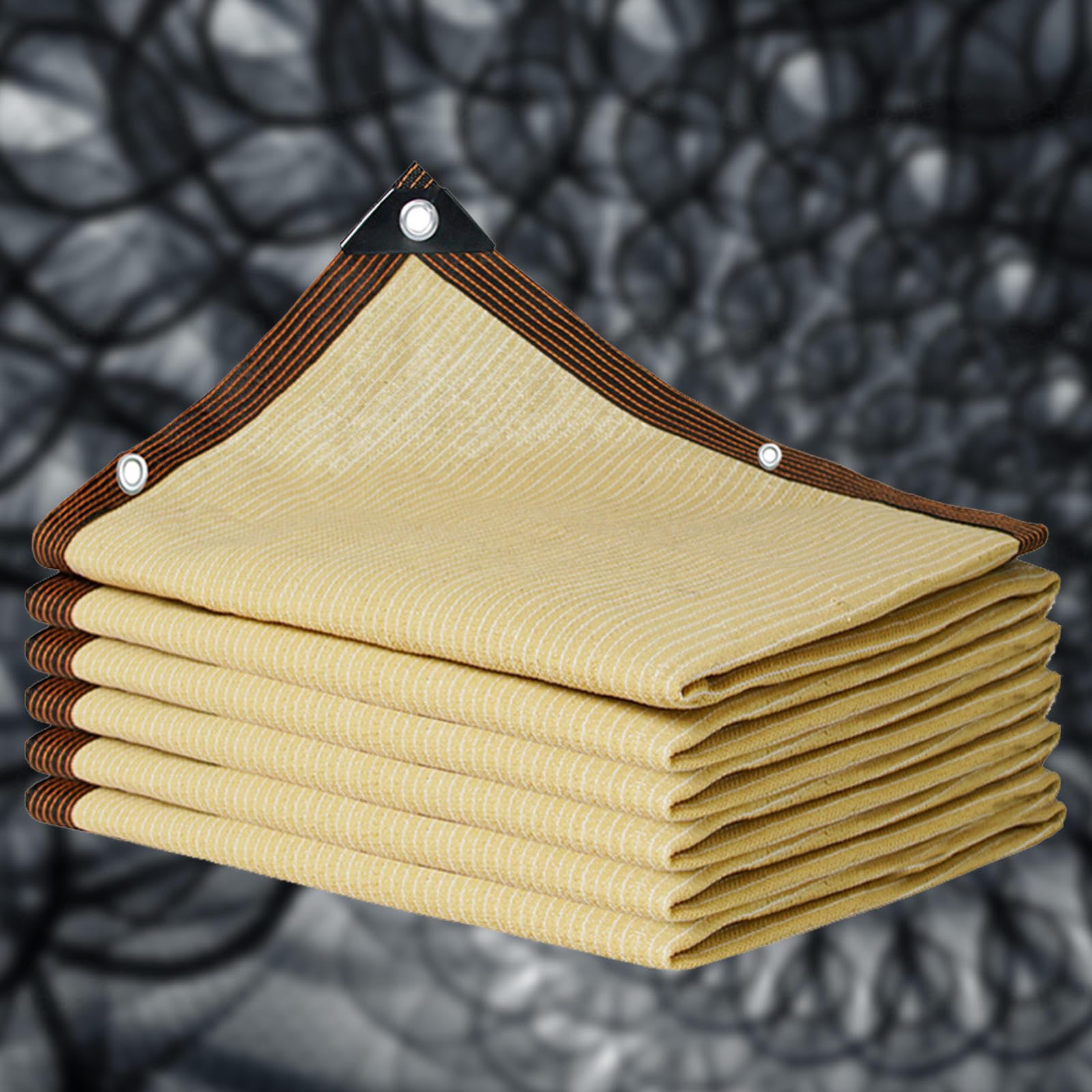WQPMNYG ThickPlant Net Beige Shade Sail for Outdoor Privacy 3x7m Ideal for Balcony Pergola Terrace Garden and Chicken Coop.