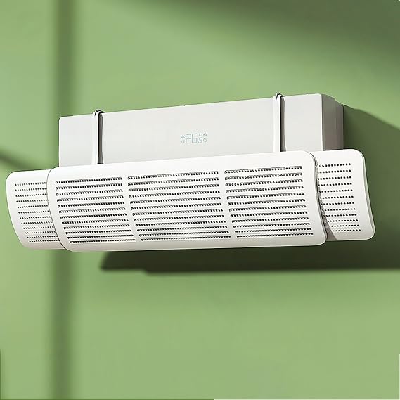 Flow Deflector for Air Conditioner, Conditioner Windshield, Ac Split Unit Baffle Shield, Wind Baffle for Bedroom, Air Conditioner Flow Deflector with Multi-Angle Adjustment(58-92cm)