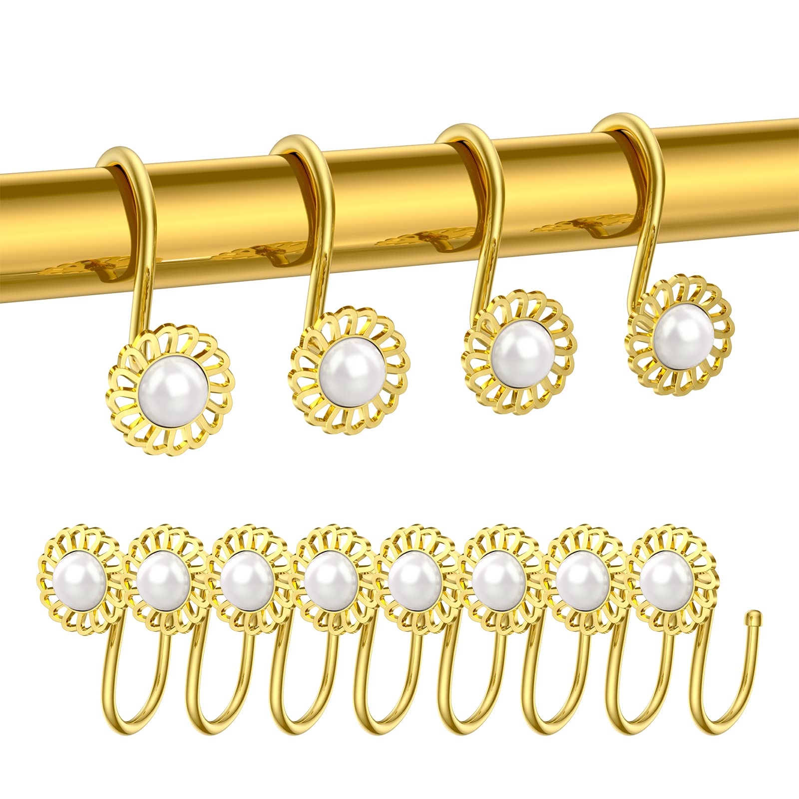 Duschvorhangringe VARA 12Stk/Pck Gold Produktbild-Vorschau 2