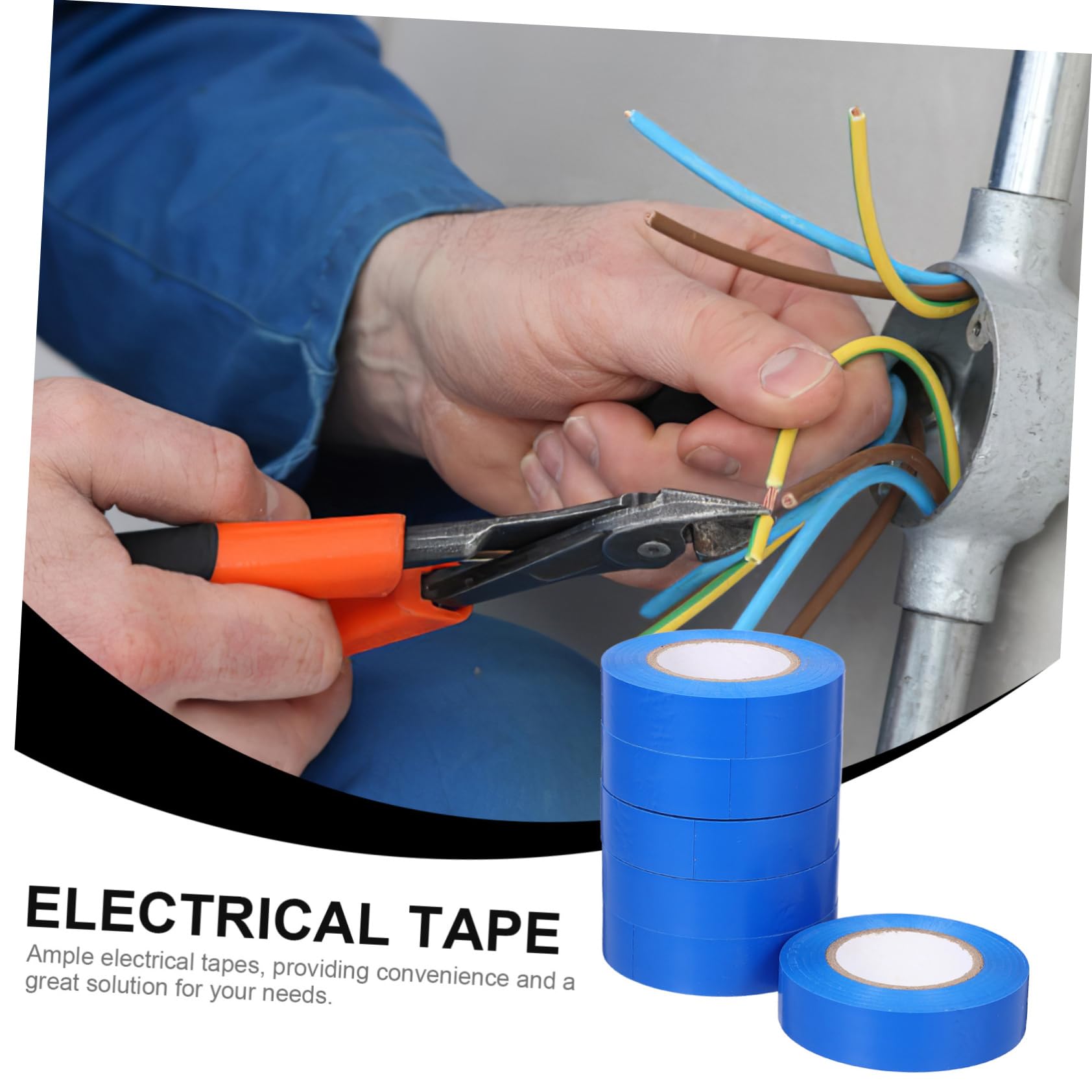 Striscia isolante in gomma, 6 rotoli di nastri elettrici multifunzionali Nastro isolante for elettricisti for l'avvolgimento cavi(Blue)