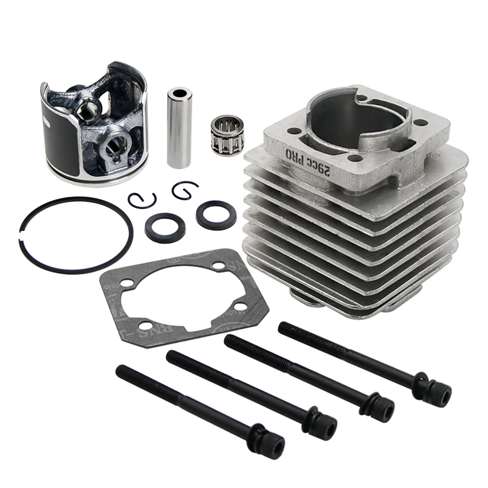 FLMLF 29CC PRO 4 Bolt Cylinder + Piston Kit Only Fit Reed Case Engine for 1/5 Rc Hpi Rofun Km Rovan Baja Losi FG GoPed Redcat DBXL MCD Parts