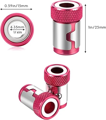 Miniatura 3 de 5 piezas de anillo de tornillo magnético para anillo magnetizador de metal, extraíble para destornillador hexagonal de 14 de pulgada y puntas de
