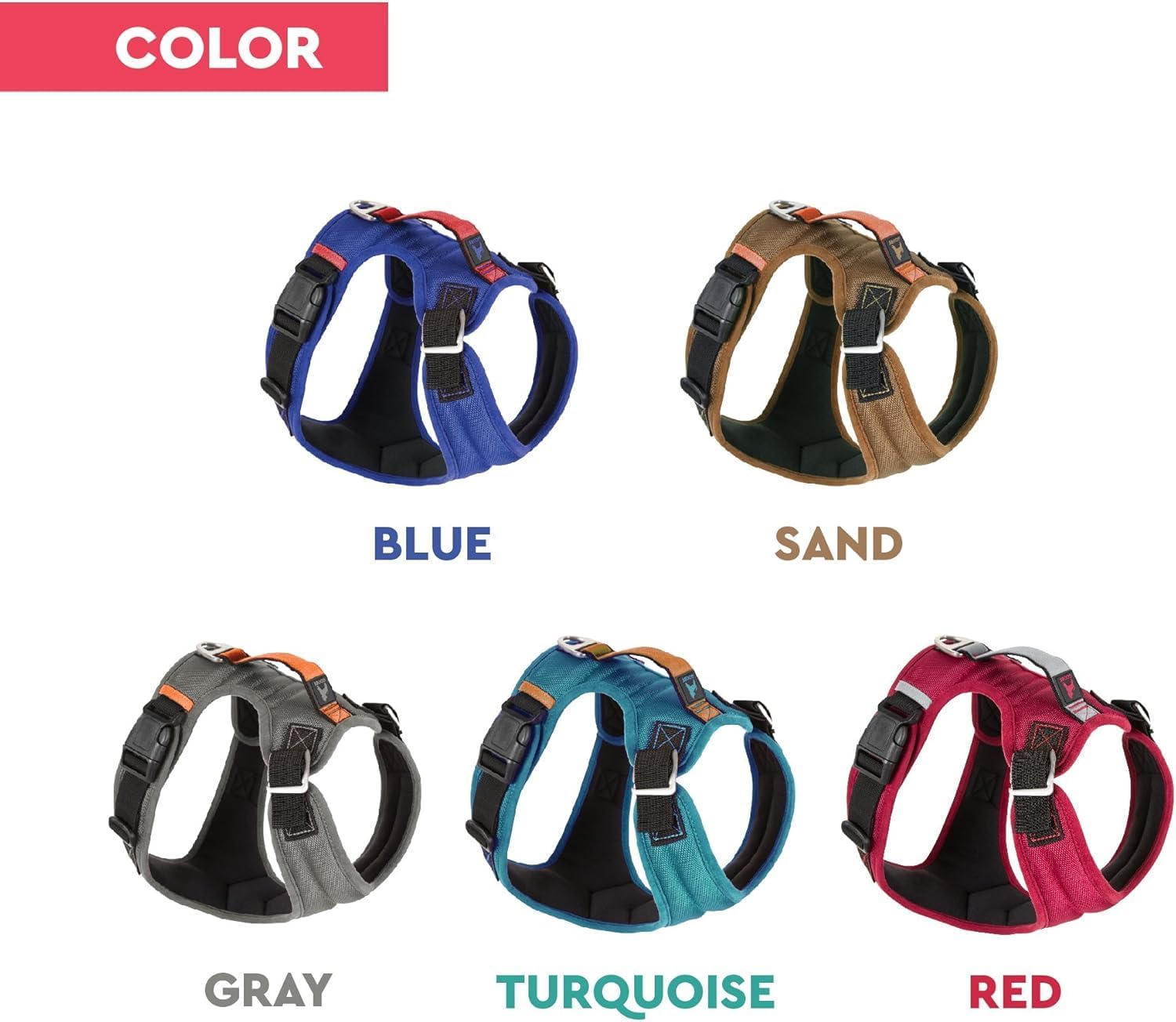 Gooby Pioneer Dog Harness with Control Handle & Seat Belt Restrain Capability, Large, Red