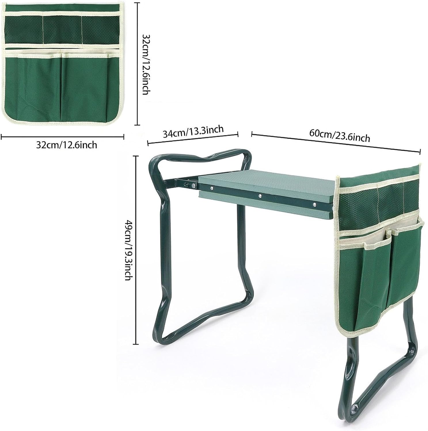 Garden Kneeler Seat Sturdy Foldable Stool Garden Bench for Seniors Gardeners