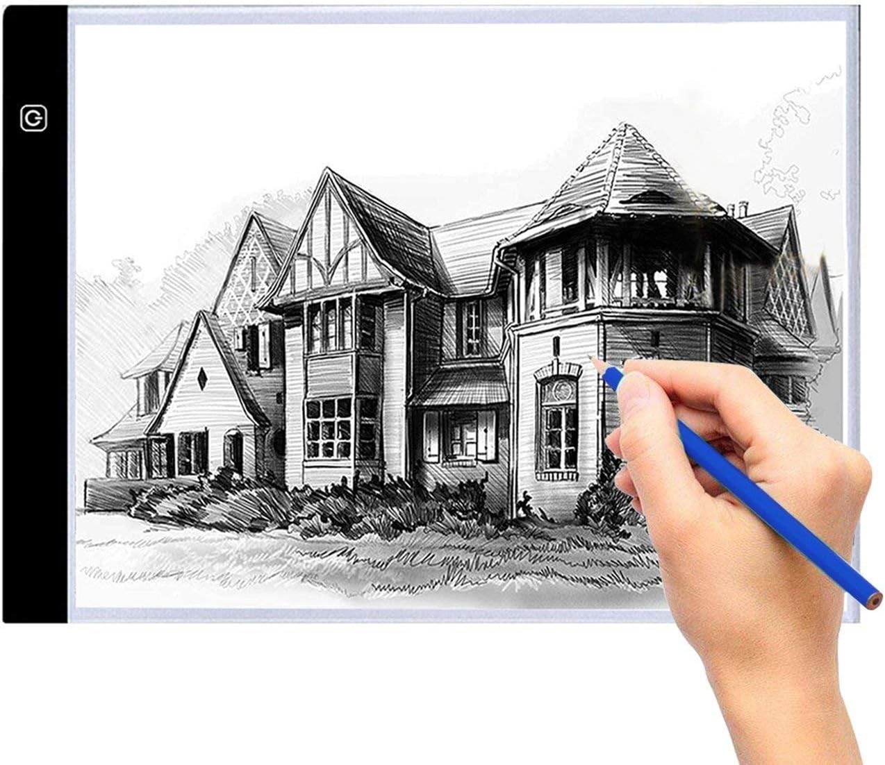 A4 Tracing Led Light Pad Box, Ultra-Thin Portable LED Drawing Board Lighted Tracing Box for 5D DIY Diamond Painting