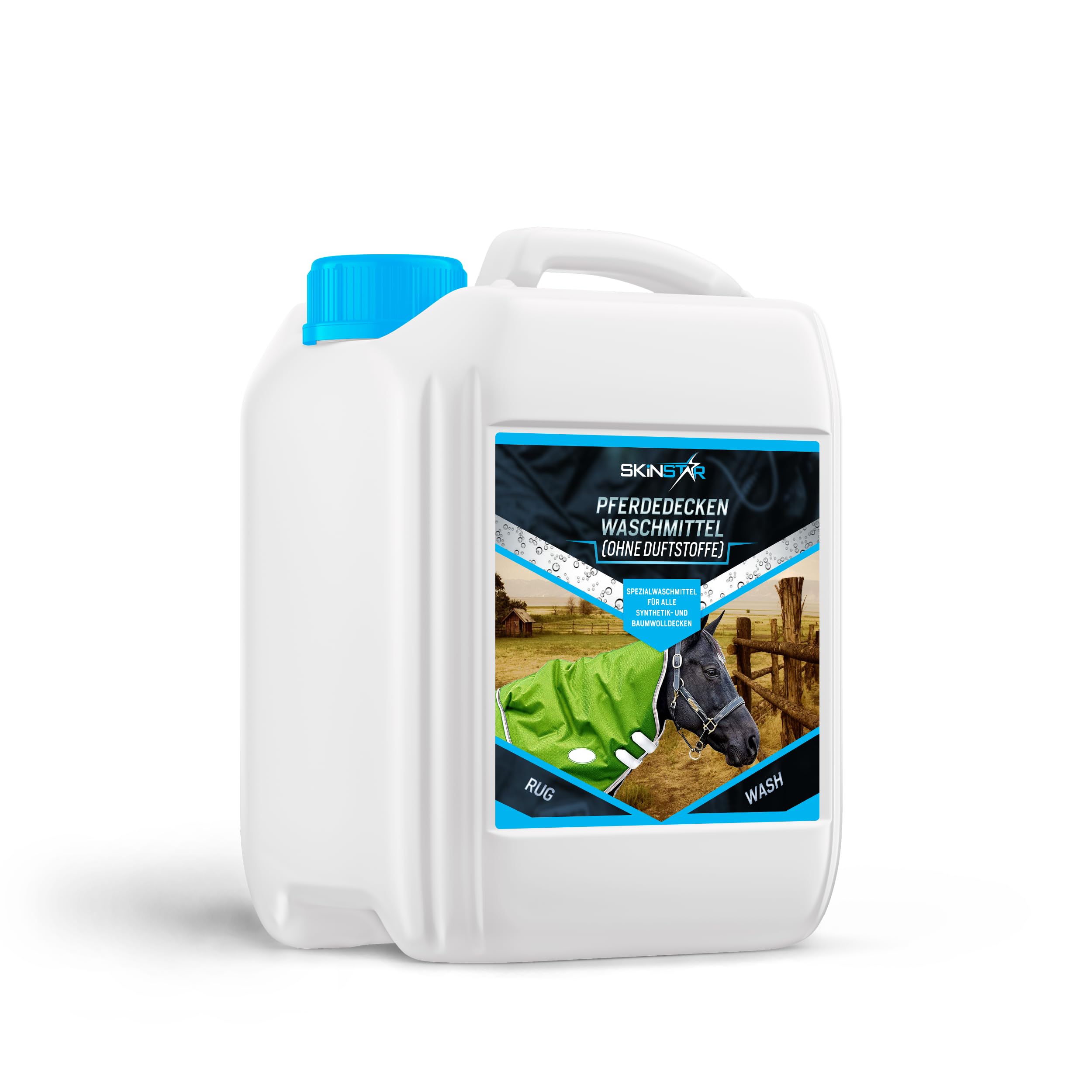 SkinStar Pferdedecken-Waschmittel ohne Duftstoffe + Wash-In Imprägnierung Doppelpack je 2,5L