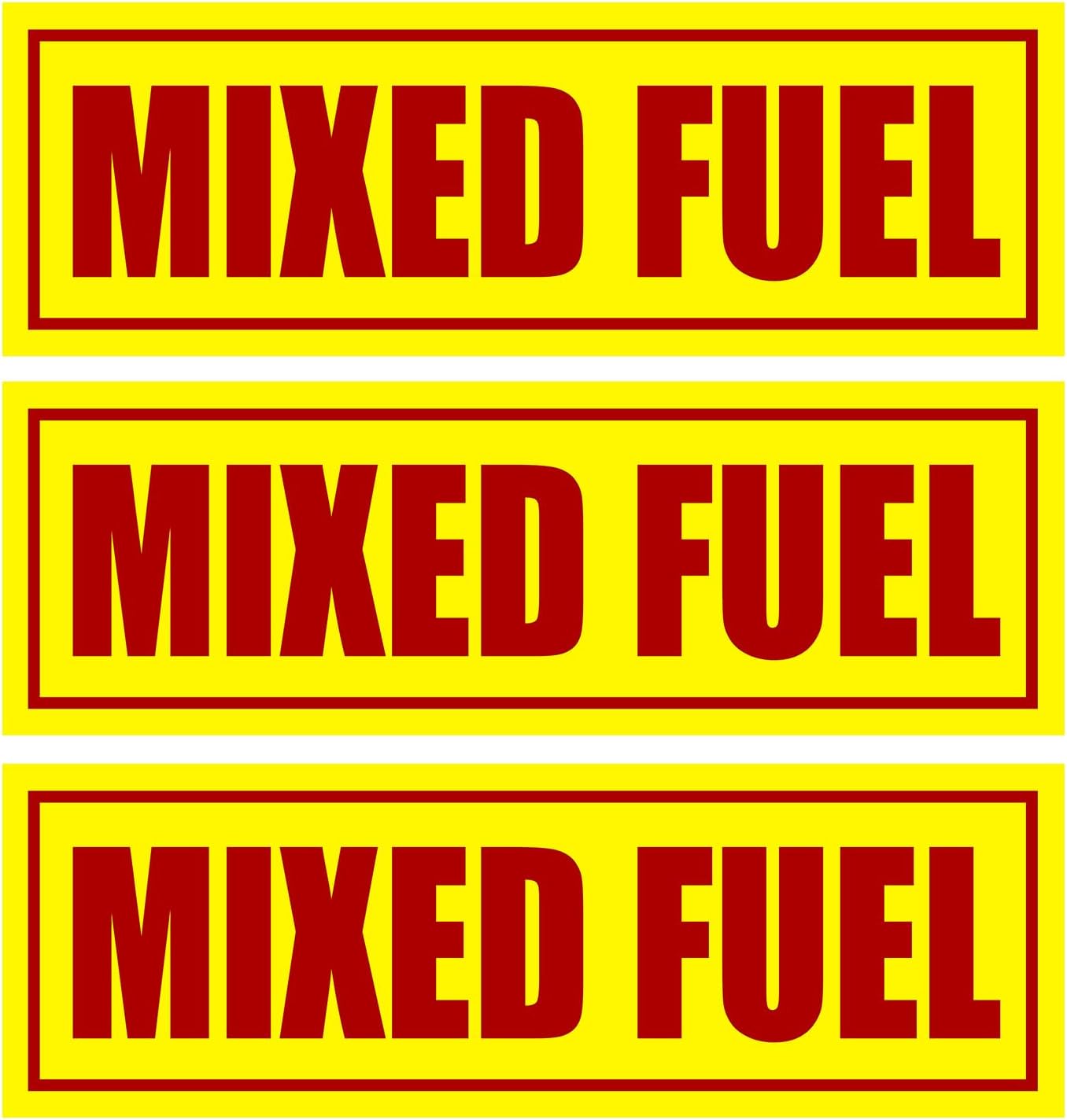 Rogue River Tactical Mixed Fuel 6x2 Inch Pack of 3 Mixed Fuel Only Sticker Sign Decal Indoor Outdoor Tractor Truck Gas Fuel Can