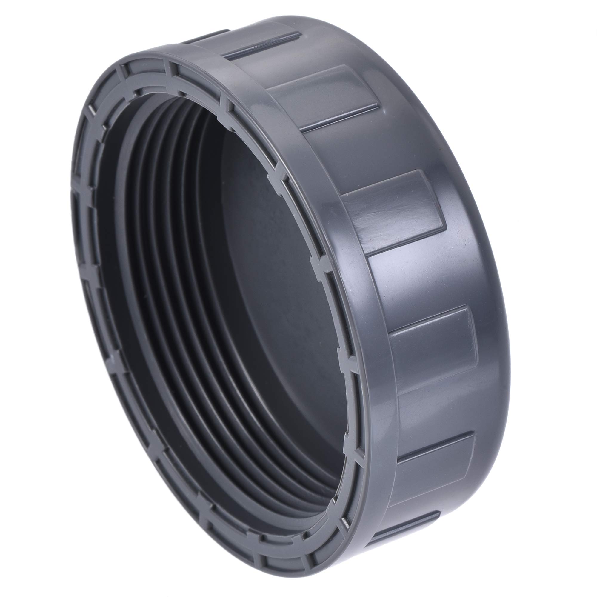 Bouchon PVC G2 femelle taraudé rond pour raccord de tuyau arrosage jardin extérieur gris