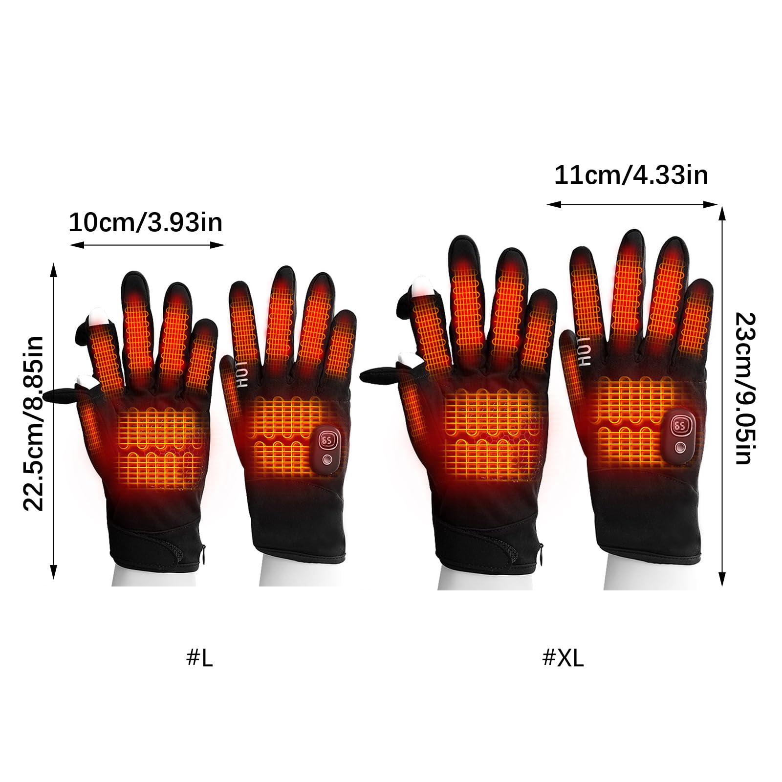 Xuancai Guantes térmicos eléctricos a prueba de frío, calefacción ajustable con forro, compatibles con pantallas táctiles de invierno