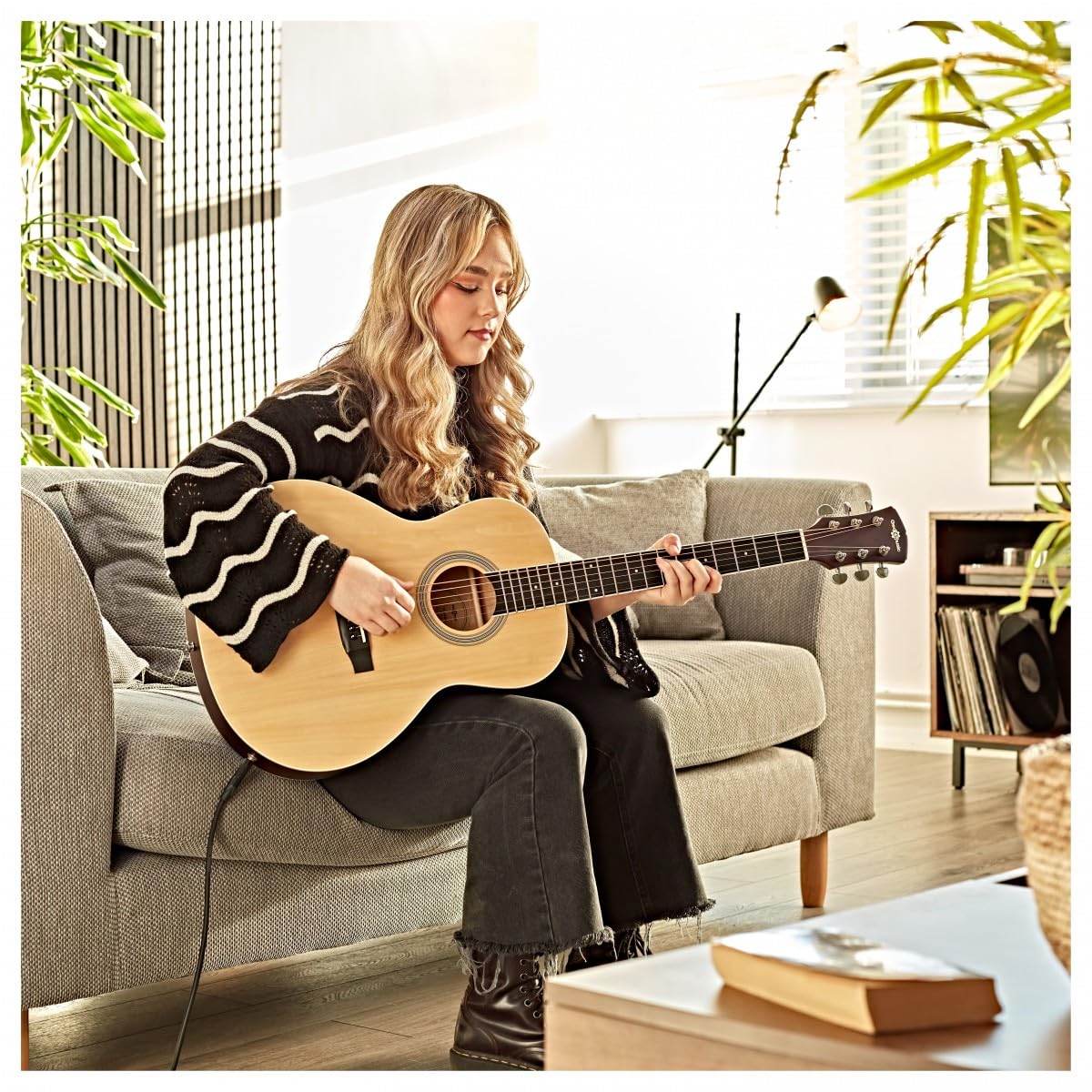 Guitare Électro-Acoustique Parlour par Gear4music, Natural