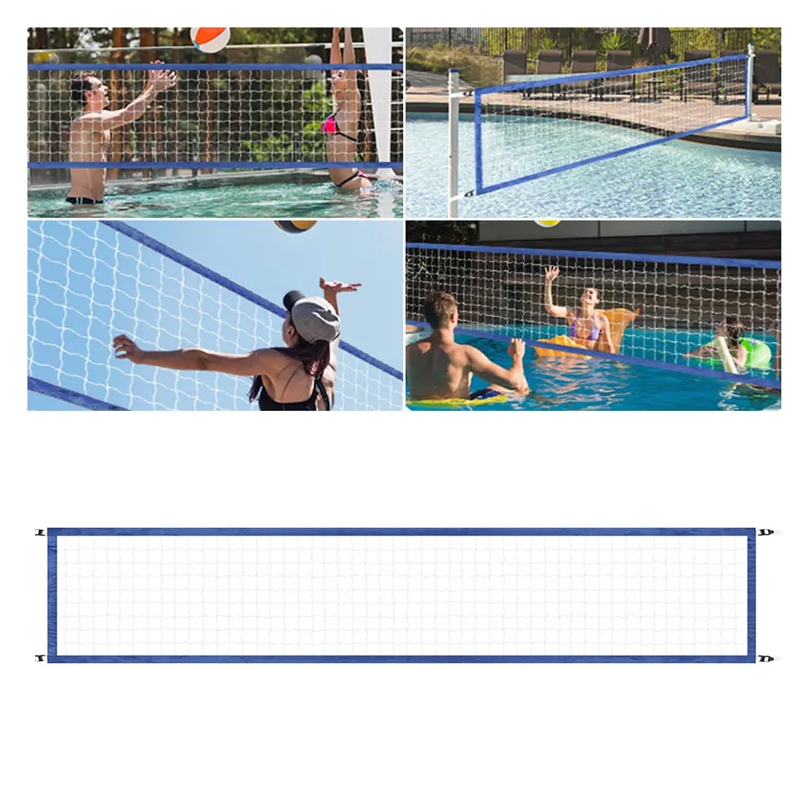 Filet de Volley-Ball 4,5 m x 90 cm avec Sac de Transport, Portable, for Piscine, Plage, extérieur pour Piscine