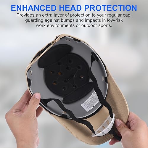 Miniatura 5 de uxcell 2Pcs Bump Cap Insert, ABS Baseball Hard Hat Inserts, Lightweight Safety Bump Cap with Adjustable Strap for Head Protection (Plus Size, Grey)