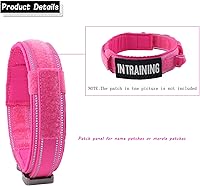Vista 3 de Collar táctico para perro con hebilla de metal resistente y asa de control para entrenamiento de perros medianos y grandes (rosa, grande)