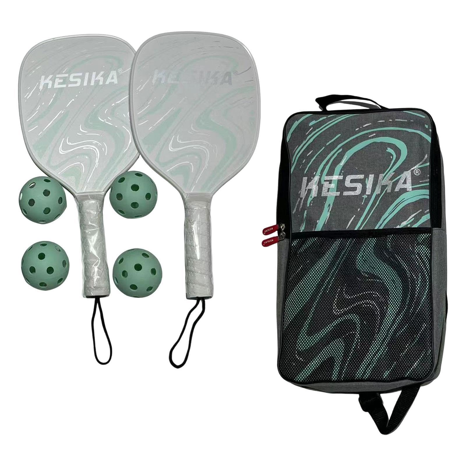 Set di 2 Racchette da Pickleball con Borsa,Verde,41.5x20.5 cm