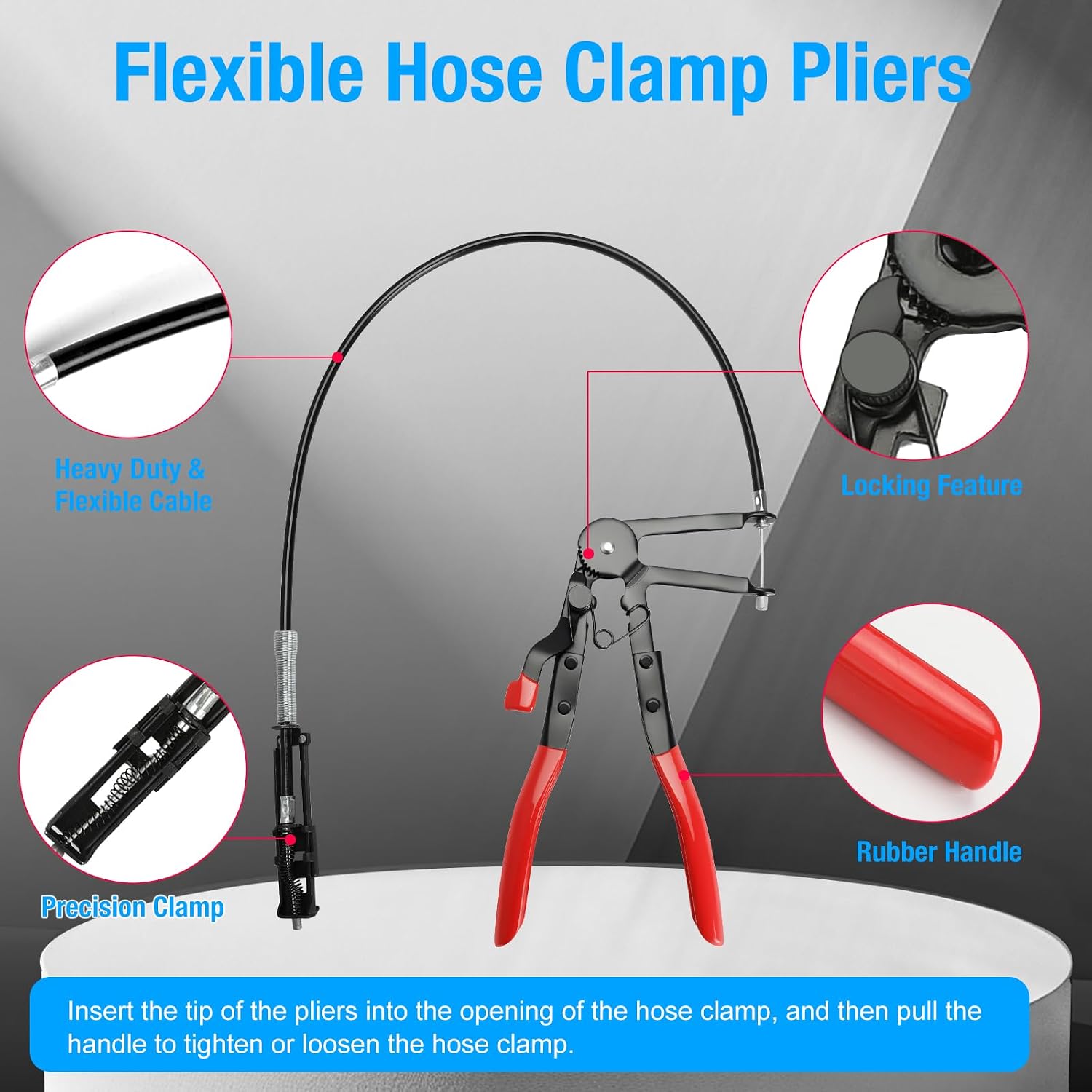 BETOOLL 16PCS Hose Clamp Pliers Set, Automotive Hose Clamp Removal Tool, Long Reach Flexible Wire Tools for Radiator, Heater, Coolant & Water Hoses image 3